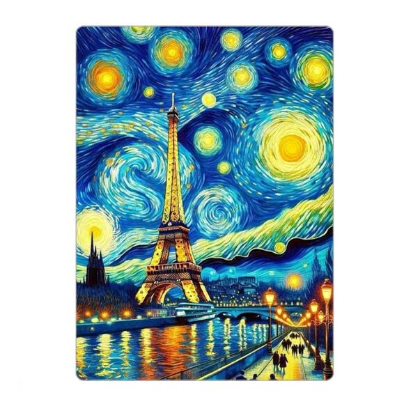 Starry Night Eiffel Tower Paris Magnet - Picture 1 of 3